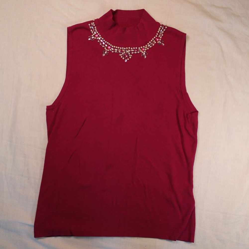 Large bedazzled purple shirt henri pierre